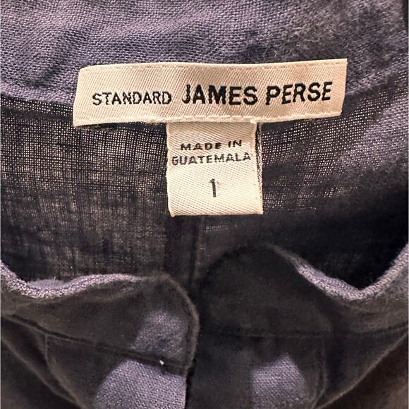 Standard James Perse Linen Sleeveless Drawstring Waist Navy Mini Dress, 1 (S) - Picture 2 of 7